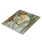Mucha Repos de la Nuit Tile Trivet Gift Box Tegeltje (Zijkant)