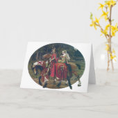 Mucha ridder dame schilderen paarden bos romantisc kaart (Gele Bloem)