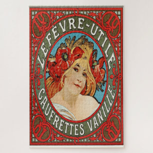 Mucha’s Vintage Elegantie: Lefèvre-Utile Gaufrette Legpuzzel