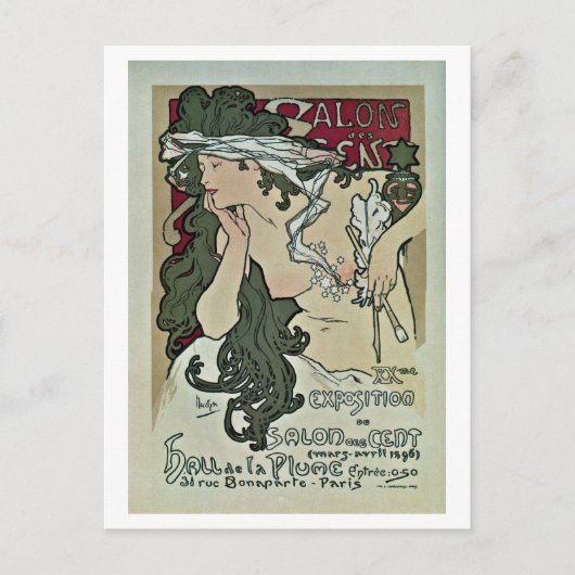 Mucha Salon des Cent art expo Briefkaart (Voorkant)