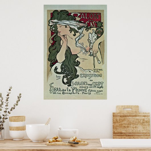  Mucha Salon des Cent art expo Poster (Keuken)