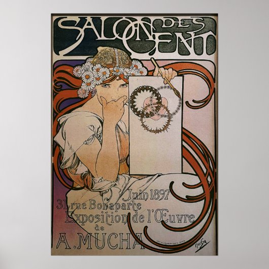 Mucha - Salon Des Tentoonstelling 1897 Poster (Voorkant)