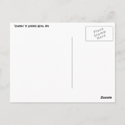 Mucha - Sarah Bernhardt - Gismonda Briefkaart (Achterkant)