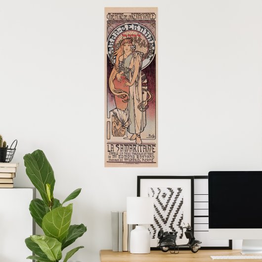 Mucha Sarah Bernhardt The Samaritan lamp post Poster (Thuiskantoor)