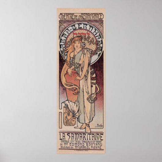 Mucha Sarah Bernhardt The Samaritan lamp post Poster (Voorkant)