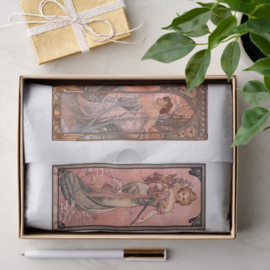 Mucha-seizoenen voor dames ontkoppelen tissuepapier (Geschenk)