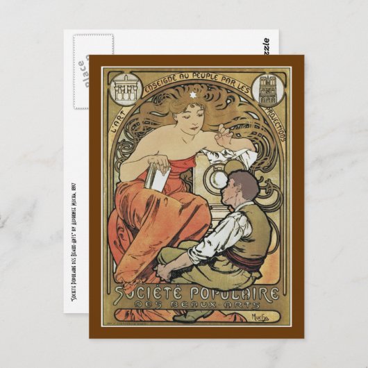 Mucha - Société Populaire des Beaux-Arts Briefkaart (Voorkant / Achterkant)