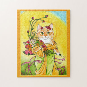 Mucha Spring Cat spoof jigzaagpuzzel Legpuzzel
