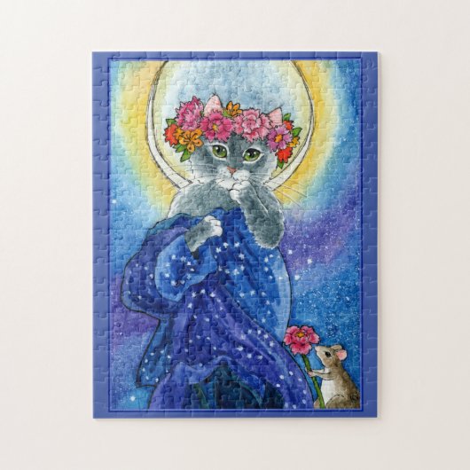 Mucha Spring Cat spoof jigzaagpuzzel Legpuzzel (Verticaal)
