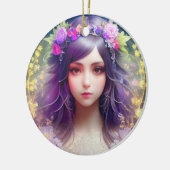  Mucha Stijl Mooi Vrouwenportret Keramisch Ornament (Links)