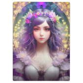 Mucha Stijl Mooi Vrouwenportret Klembord (Achterkant)