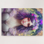 Mucha Stijl Mooi Vrouwenportret Legpuzzel (Horizontaal)