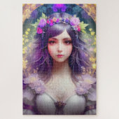  Mucha Stijl Mooi Vrouwenportret Legpuzzel (Verticaal)