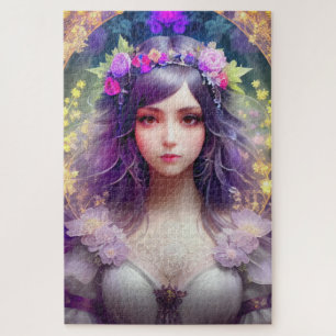 Mucha Stijl Mooi Vrouwenportret Legpuzzel