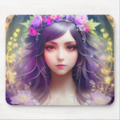  Mucha Stijl Mooi Vrouwenportret Muismat (Voorkant)