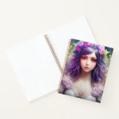  Mucha Stijl Mooi Vrouwenportret Notitieboek (Binnen)