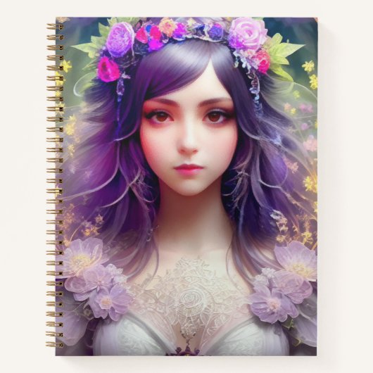  Mucha Stijl Mooi Vrouwenportret Notitieboek (Voorkant)