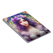  Mucha Stijl Mooi Vrouwenportret Notitieboek (Rechterzijde)