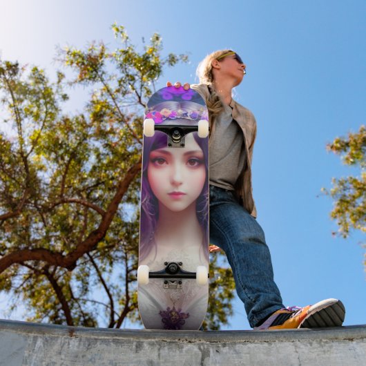  Mucha Stijl Mooi Vrouwenportret Persoonlijk Skateboard (Buiten 1)