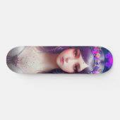  Mucha Stijl Mooi Vrouwenportret Persoonlijk Skateboard (Horizontaal)