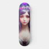  Mucha Stijl Mooi Vrouwenportret Persoonlijk Skateboard (Voorkant)