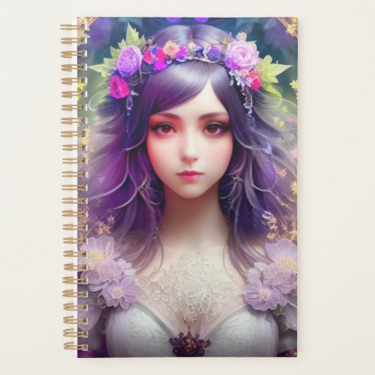 Mucha Stijl Mooi Vrouwenportret Planner (Voorkant)