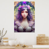  Mucha Stijl Mooi Vrouwenportret Poster (Keuken)