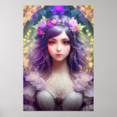  Mucha Stijl Mooi Vrouwenportret Poster (Voorkant)