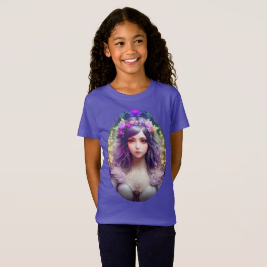  Mucha Stijl Mooi Vrouwenportret T-shirt (Voorkant volledig)