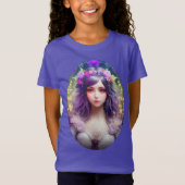  Mucha Stijl Mooi Vrouwenportret T-shirt (Voorkant)