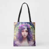  Mucha Stijl Mooi Vrouwenportret Tote Bag (Voorkant)