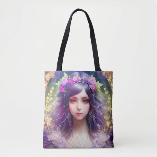 Mucha Stijl Mooi Vrouwenportret Tote Bag (Voorkant)