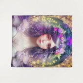  Mucha Stijl Mooi Vrouwenportret Wandkleed (Voorkant (horizontaal))