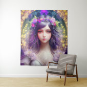  Mucha Stijl Mooi Vrouwenportret Wandkleed (In situ)