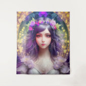  Mucha Stijl Mooi Vrouwenportret Wandkleed (Voorkant)
