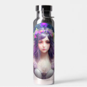 Mucha Stijl Mooi Vrouwenportret Waterfles (Links)