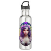  Mucha Stijl Mooi Vrouwenportret Waterfles (Voorkant)