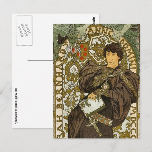 Mucha - Theater - Lorenzaccio - Art Nouveau Briefkaart (Voorkant / Achterkant)