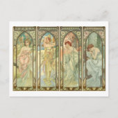 Mucha, Times of the Seasons, Art Nouveau Briefkaart (Voorkant)