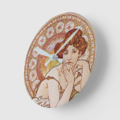 Mucha  Topaz Precious Stones Art Nouveau Ronde Klok (Hoek)
