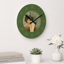 Mucha Vintage Green Emerald Temptress Elegant
