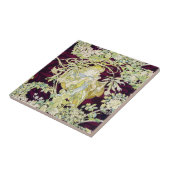 Mucha Vrouw met Daisy,  Art Nouveau Tegeltje (Zijkant)