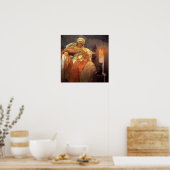 Mucha - Vrouw met een verbluffende kaars Poster (Keuken)