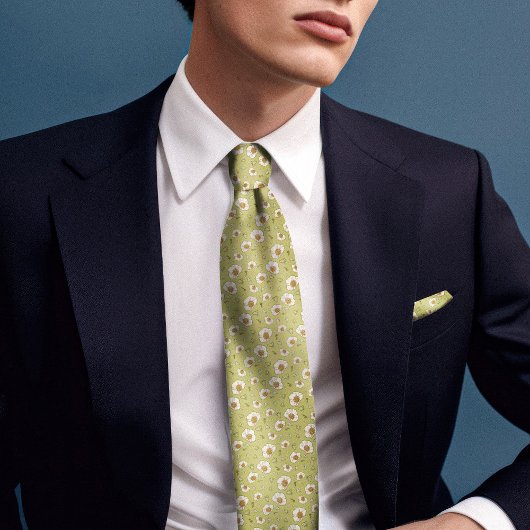 Mucha Waterlelie Zijde Art Nouveau Floral Mannen Stropdas