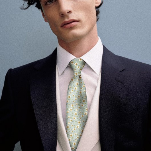 Mucha Waterlelie Zijde Art Nouveau Floral Mannen Stropdas