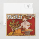 Mucha ~ Waverley Cycles 1898 Briefkaart (Voorkant / Achterkant)