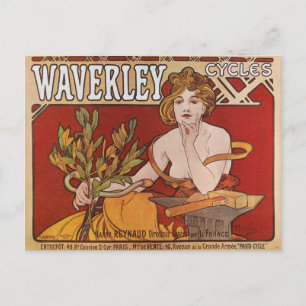 Mucha ~ Waverley Cycles 1898 Briefkaart