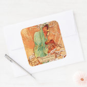 Mucha Winter Art Nouveau Bookplate Stickers (Envelop)