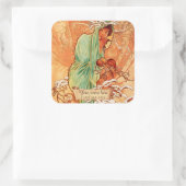 Mucha Winter Art Nouveau Bookplate Stickers (Tas)