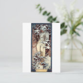 mucha winter art nouveau poster briefkaart (Staand voorkant)